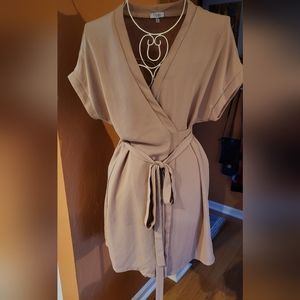 Dusty pink wrap dress